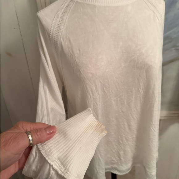 Free People Elegant White Jersey blend open back Women's Top - Picture 1 of 10